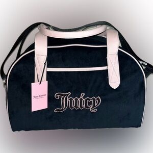 Juicy Couture Black Velvet Licorice “Queen of Everything” Weekender Bag~~NWT 🩷